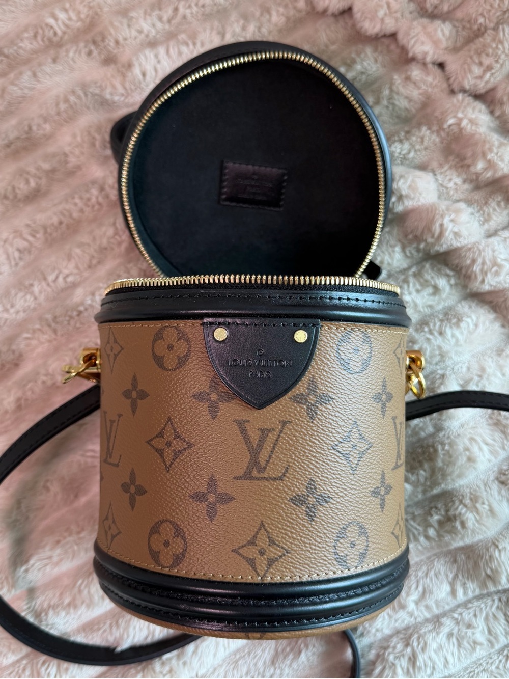 Louis Vuitton Monogram Canvas Brown and Black Round Crossbody Vanity